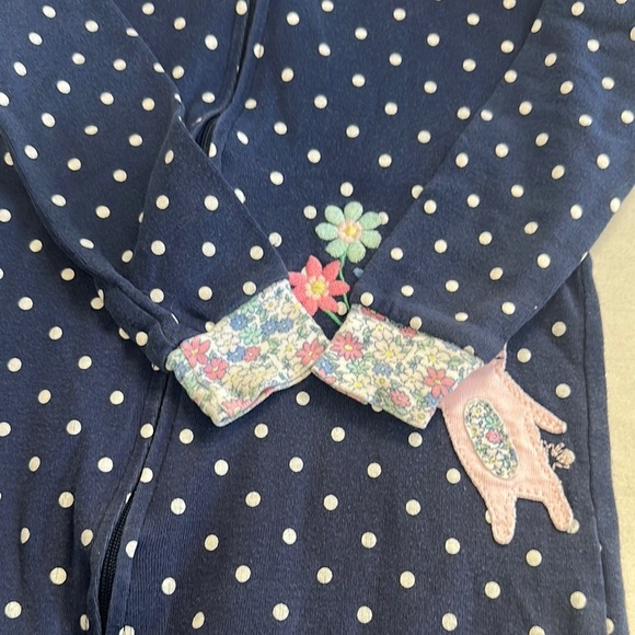 Carter's - Navy Onesie Sleeper with scalloped Trim - Picture 5 of 6